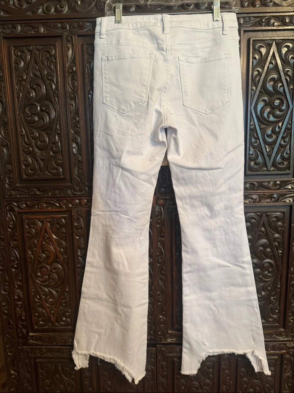 Flying Monkey White Distressed Flare Jeans - Picture 8 of 10